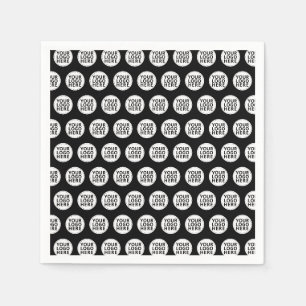 Black Repeating Business Logo Napkin