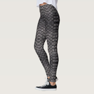 Black Reptile Skin Design on a Leggings