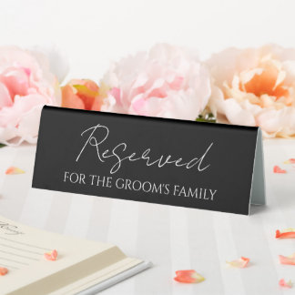 Black Reserved for Groom's Family Wedding