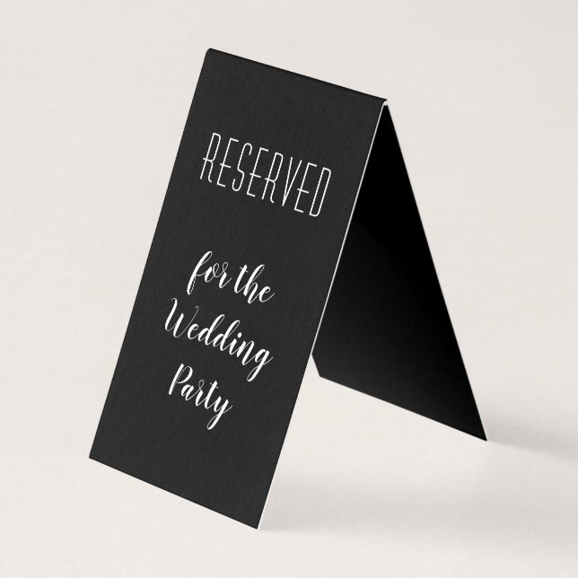 Black Reserved Seating Standing Cards (Front)