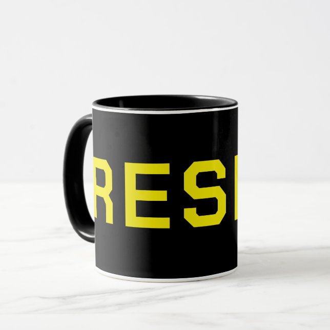 Black Resist Protest Coffee Mug (Front Left)