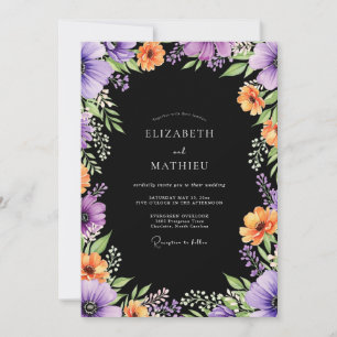 Black Resplendent Autumnal Wedding Invitation