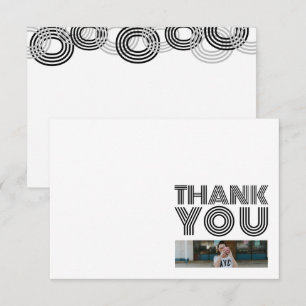 Black Retro Big Numbers Class of Thank You Card