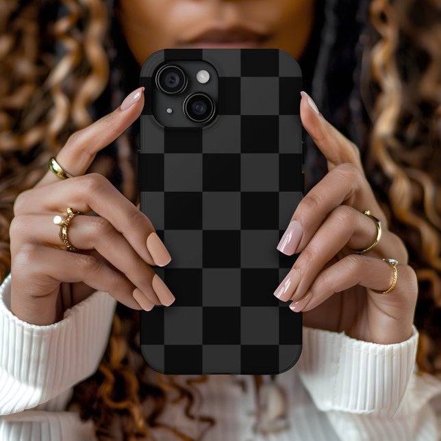 Black Retro Check Case-Mate iPhone Case (Creator Uploaded)