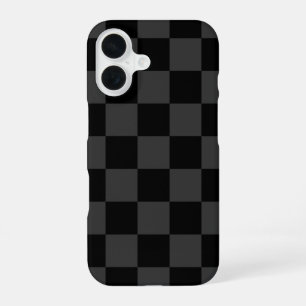 Black Retro Check iPhone 16 Case