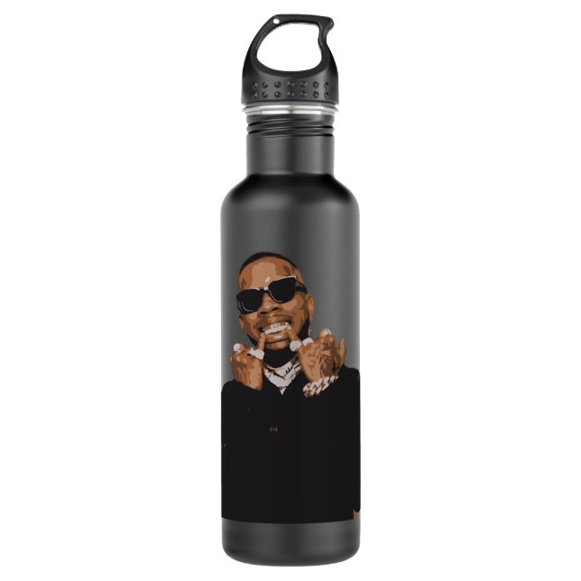 Black Retro Tory Lanez 710 Ml Water Bottle (Front)