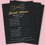 Black Retro Typography Hairstylist  Flyer<br><div class="desc">This retro-inspired business flyer features a hand-drawn logo of a pair of scissors and stars on a black background—perfect for hairstylists or salons.</div>