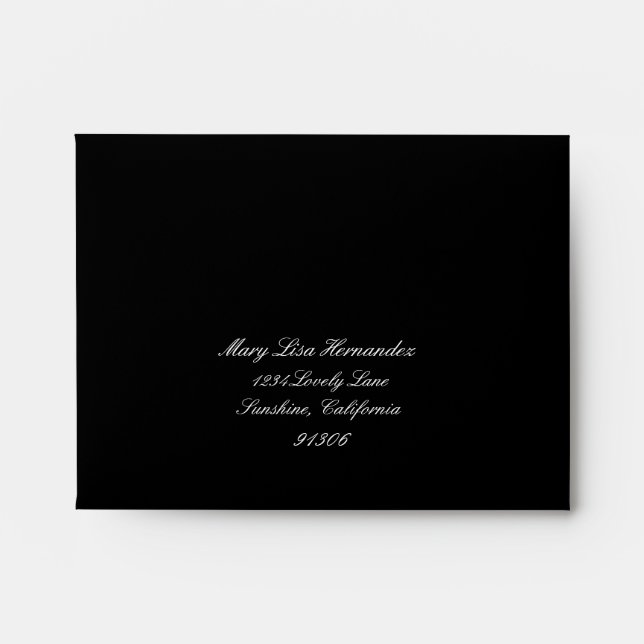 Black Return Address Envelope for RSVP (Front)
