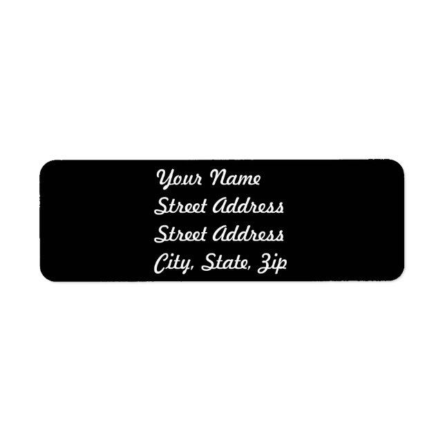 Black Return Address Sticker (Front)