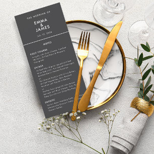 Black Reverse Ampersand Wedding Elegant Menu