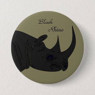 Black Rhino 7.5 Cm Round Badge
