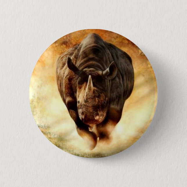 Black+Rhino+Charging 6 Cm Round Badge (Front)