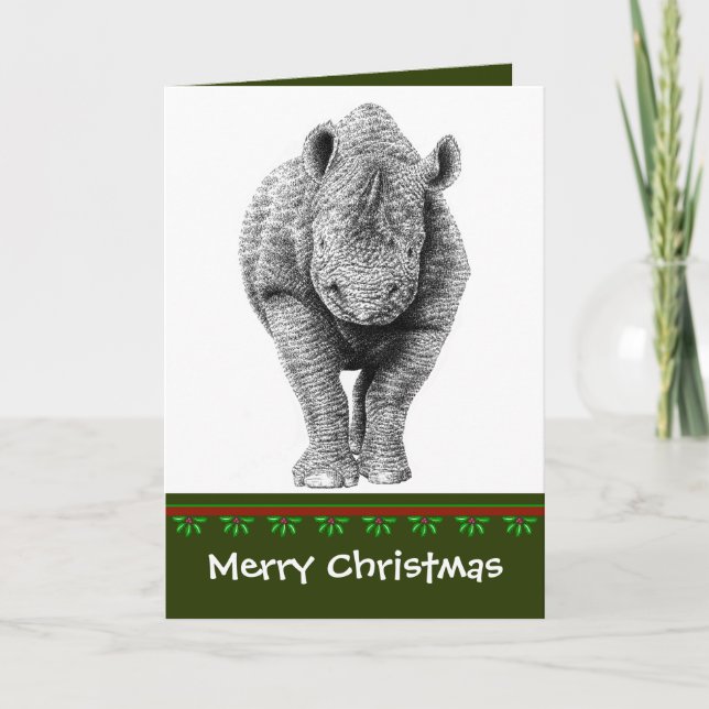 Black Rhino Christmas Card (Front)