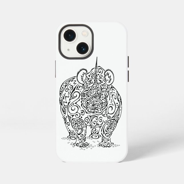 Black Rhino Design iPhone Case (Back)