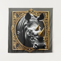 Black rhino gold ornamental frame