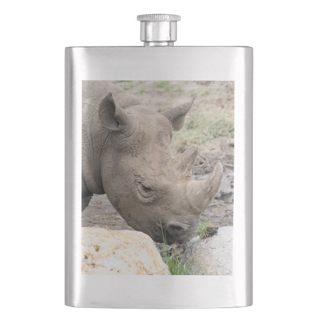 Black rhino  hip flask (Front)