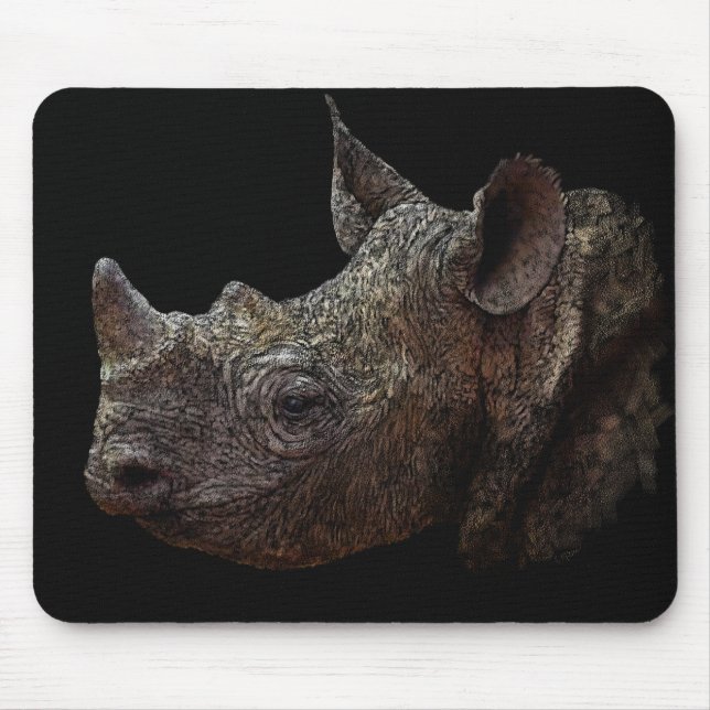 Black Rhino Mouse Mat (Front)