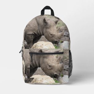Black Rhino Printed Backpack