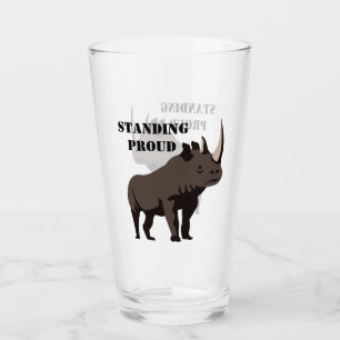 Black Rhino Standing Proud Glass