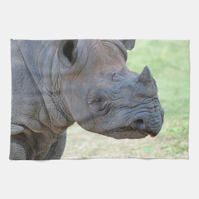 Black Rhino Tea Towel (Horizontal)