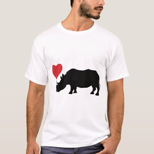 Black-Rhino-with-Heart T-Shirt (Front)