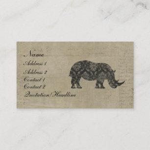 Black Rhinoceroses Silhouette Business Card/Tags Business Card