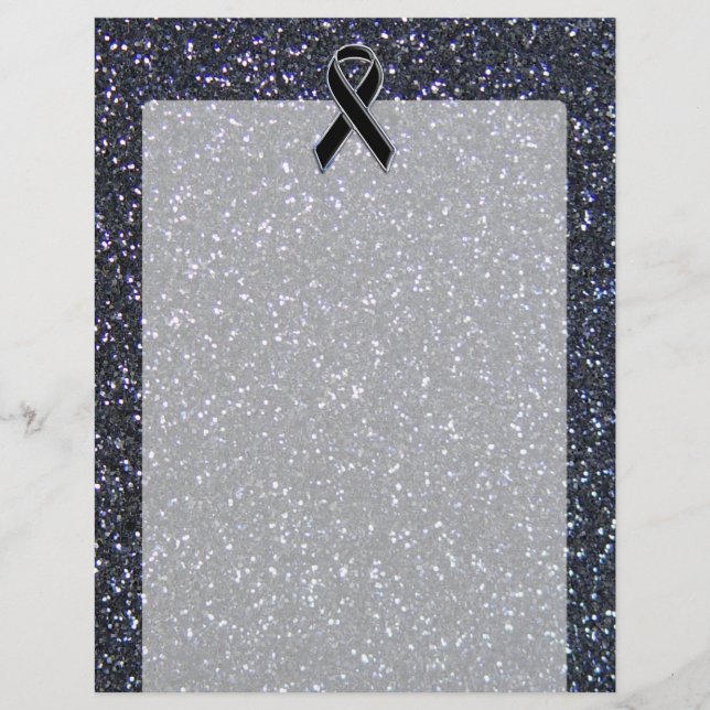 Black Ribbon Awareness Accent Decor (Front)
