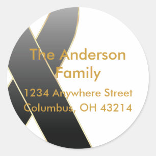 Black Ribbon Awareness Address Labels