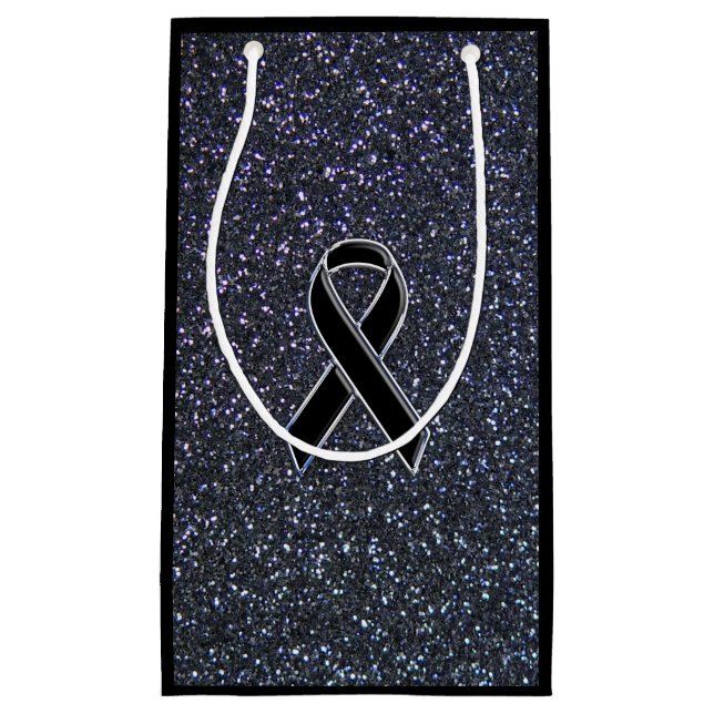 Black Ribbon Awareness Midnight Blue Small Gift Bag (Front)