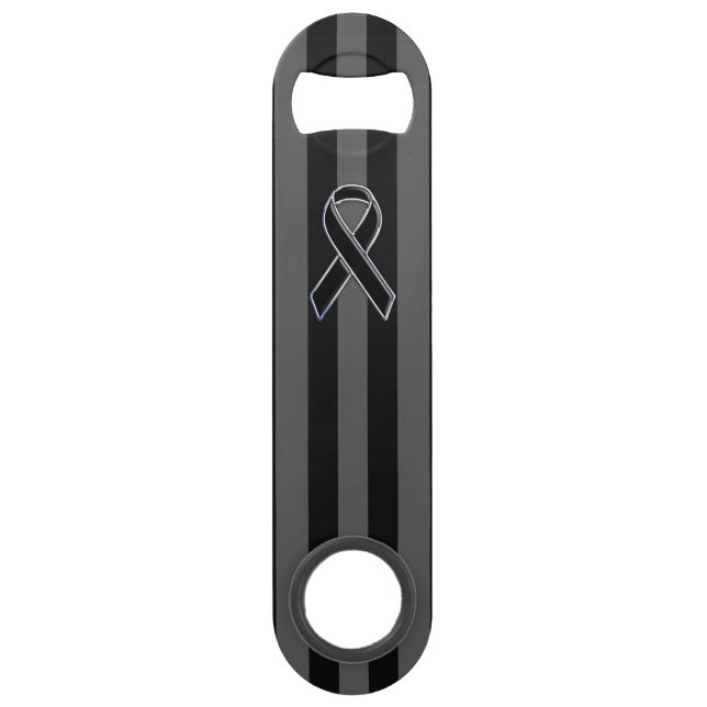 Black Ribbon Awareness on Vertical Stripes (Front)
