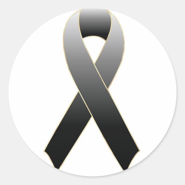 Black Ribbon Awareness Sticker (Front)