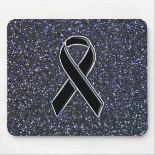 Black Ribbon Awareness Symbol Mouse Mat