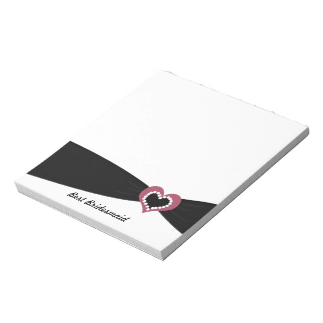 Black Ribbon Best Bridesmaid Notepad (Rotated)