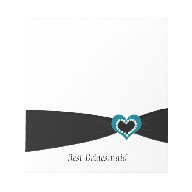 Black Ribbon Best Bridesmaid Notepad (Front)