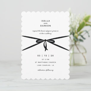 BLACK RIBBON & BOW INVITATION
