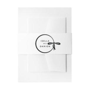 BLACK RIBBON & BOW INVITATION BELLY BAND
