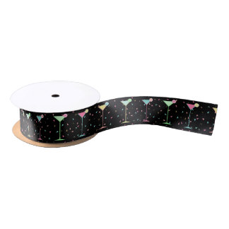 Black Ribbon, Cocktail Party Birthday Ribbon Satin Ribbon