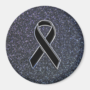 Black Ribbon Decor Magnet