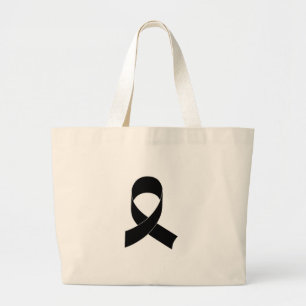 Black Ribbon Drawing Large Tote Bag