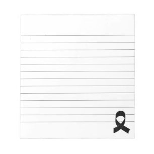 Black Ribbon Drawing Lined Notepad