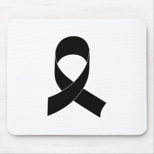 Black Ribbon Drawing Mouse Mat