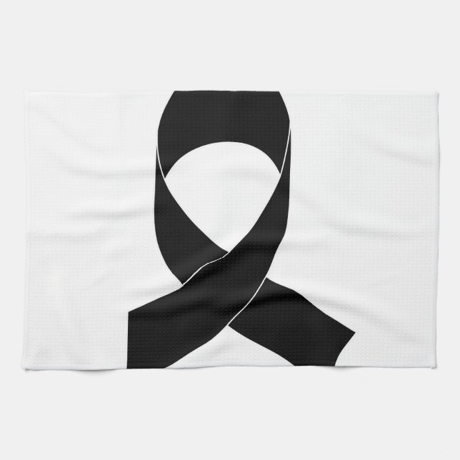 Black Ribbon Drawing Tea Towel (Horizontal)