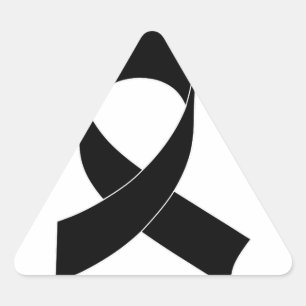 Black Ribbon Drawing Triangle Sticker