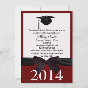 Black Ribbon Graduation Invitation