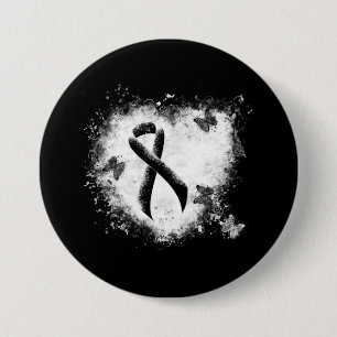 Black Ribbon Grunge Heart 7.5 Cm Round Badge