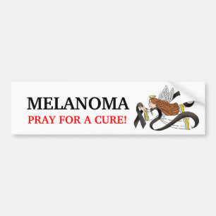 "Black Ribbon" Melanoma Awareness Angel Bumper Sticker