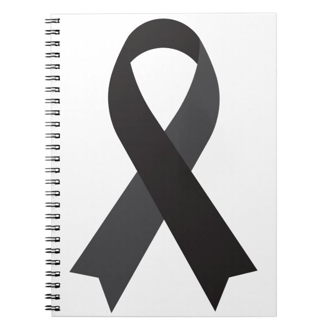 Black Ribbon Melanoma or Memorials/Mourning  Notebook (Front)