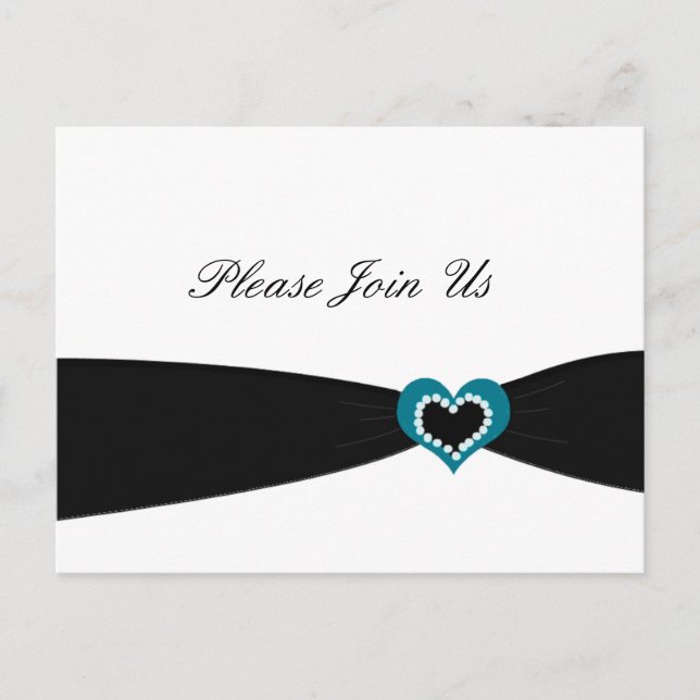 Black Ribbon Party Invitation (Front)