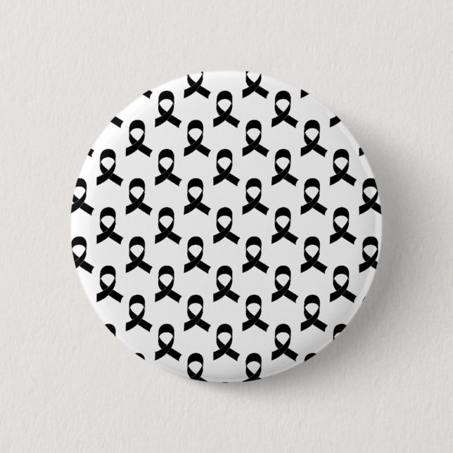Black Ribbon Pattern 6 Cm Round Badge (Front)