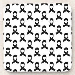 Black Ribbon Pattern Coaster